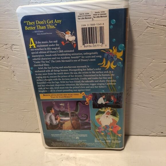 The Little Mermaid VHS Disney Clamshell Masterpiece - Picture 2 of 3